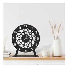 Erva Dekoratif Lazer Kesim 18x18 cm Metal Masa Saati