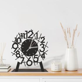 Erva Dekoratif Lazer Kesim 18x18 cm Metal Masa Saati
