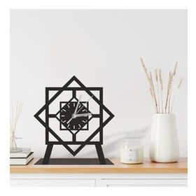Erva Dekoratif Lazer Kesim 18x18 cm Metal Masa Saati