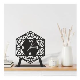 Erva Dekoratif Lazer Kesim 18x18 cm Metal Masa Saati