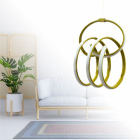 Erva Labirent Büyük Gövde Rengi Gold Ledli Avize