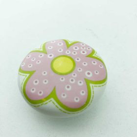 Es-Al Ufo Düğme Pembe Çiçek Çocuk Serisi Kulp