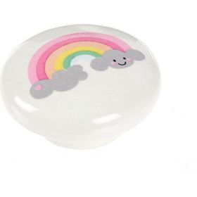 Esal Ufo Gökkuşağı Düğme Beyaz Kulp