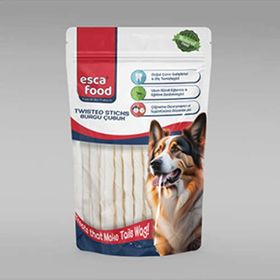 Esca Food 12 cm 50 Adet Beyaz Burgu Çubuk Köpek Ödülü