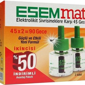 Esemmat 45 Gece Sivrisineklere Karşı 2'li Elektrolikit Yedek