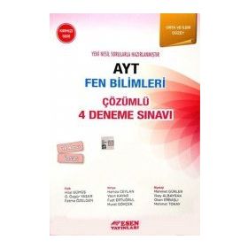 Esen Yayınları AYT Çözümlü 4 Deneme Fen Bilimleri (kırmızı Seri)