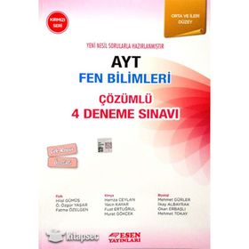 Esen Yayınları AYT Çözümlü 4 Deneme Fen Bilimleri (kırmızı Seri)
