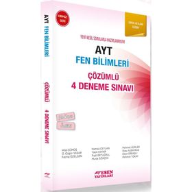 Esen Yayınları AYT Çözümlü 4 Deneme Fen Bilimleri (kırmızı Seri)