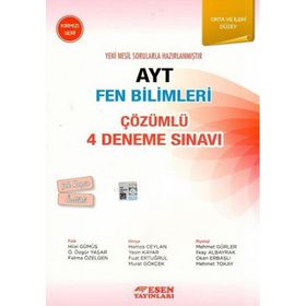 Esen Yayınları AYT Çözümlü 4 Deneme Fen Bilimleri (kırmızı Seri)