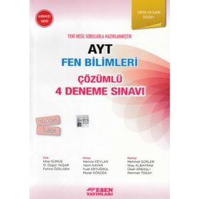 Esen Yayınları AYT Çözümlü 4 Deneme Fen Bilimleri (kırmızı Seri)