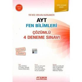 Esen Yayınları AYT Çözümlü 4 Deneme Fen Bilimleri (kırmızı Seri)