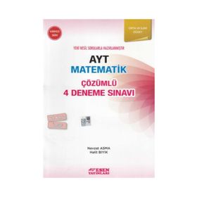 Esen Yayınları AYT Çözümlü 4 Deneme Matematik (kırmızı Seri)