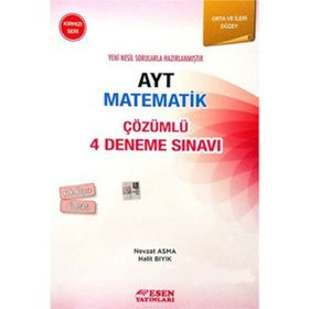 Esen Yayınları AYT Çözümlü 4 Deneme Matematik (kırmızı Seri)