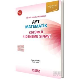 Esen Yayınları AYT Çözümlü 4 Deneme Matematik (kırmızı Seri)
