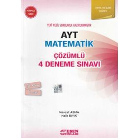 Esen Yayınları AYT Çözümlü 4 Deneme Matematik (kırmızı Seri)
