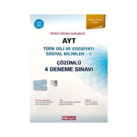 Esen Yayınları AYT Türk Dili Ve Edebiyatı Sosyal Bilimler 1 Çözümlü 4 Deneme Sınavı Mavi Seri