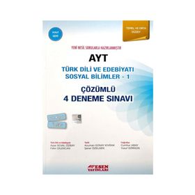 Esen Yayınları AYT Türk Dili Ve Edebiyatı Sosyal Bilimler 1 Çözümlü 4 Deneme Sınavı Mavi Seri