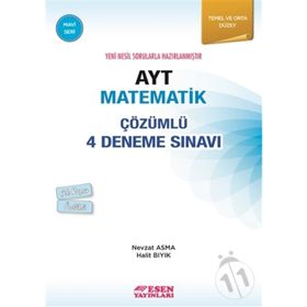 Esen Yayınları Esen AYT Çözümlü 4 Deneme Matematik (mavi Seri)