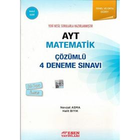 Esen Yayınları Esen AYT Çözümlü 4 Deneme Matematik (mavi Seri)