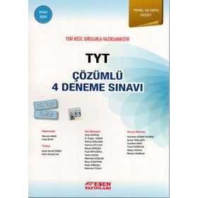 Esen Yayınları TYT Çözümlü 4 Deneme Sınavı Mavi Seri