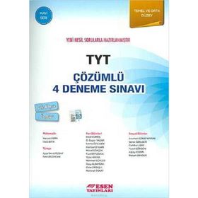 Esen Yayınları TYT Çözümlü 4 Deneme Sınavı Mavi Seri