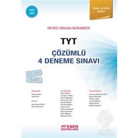 Esen Yayınları TYT Çözümlü 4 Deneme Sınavı Mavi Seri