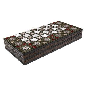 Eser Büyük Boy Sedefli Elegance Kahverengi Tavla Takımı