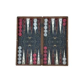 Eser Marble Kırmızı Büyük Boy Tavla Takımı