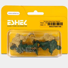 Eshel Tek Renk Askeri İnsan Figürleri 1/50 4'lü Maket