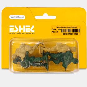 Eshel Tek Renk Askeri İnsan Figürleri 1/50 4'lü Maket
