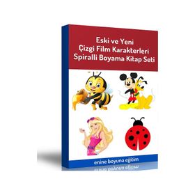 Eski ve Yeni Çizgi Film Karakterleri Boyama Kitap Seti