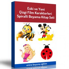 Eski ve Yeni Çizgi Film Karakterleri Boyama Kitap Seti