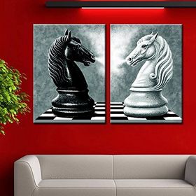 Eslim İ383 SATRANÇ ATLAR 70x100 cm Kanvas Tablo