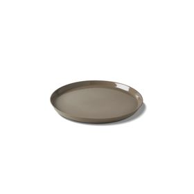 Esma Dereboy 16.5 cm Taş Rengi El Yapımı Porselen Yuvarlak Pasta Tabağı