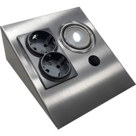 Espar Dolap Tezgah Altı Paslanmaz Metal Led Aydınlatmalı Gri Priz