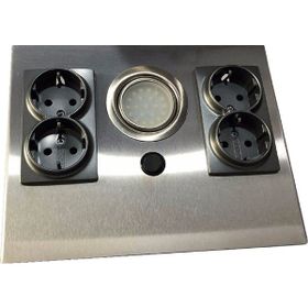 Espar Dolap Tezgah Altı Paslanmaz Metal Led Aydınlatmalı Gri Priz