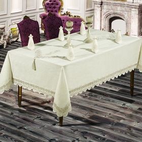 Essen Home Carmen 160x220 cm Pudra Lüks Linen Masa Örtüsü