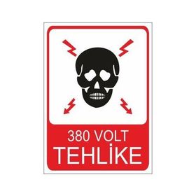 Este Uyarı Levhaları 380 Volt Tehlike 25x35 cm Uyarı Levhası