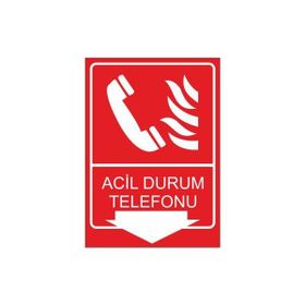 Este Uyarı Levhaları Acil Durum Telefonu 25x35 cm Uyarı Levhası