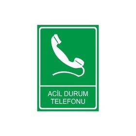 Este Uyarı Levhaları Acil Durum Telefonu 25x35 cm Uyarı Levhası