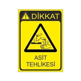 Este Uyarı Levhaları Asit Tehlikesi 25x35 cm Uyarı Levhası