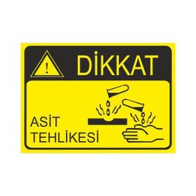 Este Uyarı Levhaları Asit Tehlikesi 25x35 cm Uyarı Levhası