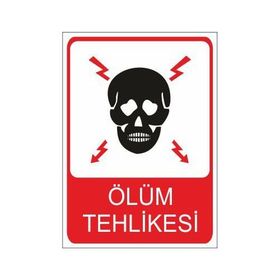 Este Uyarı Levhaları Dikkat 380V Ölüm Tehlikesi 25x35 cm Uyarı Levhası
