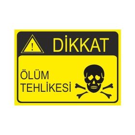 Este Uyarı Levhaları Dikkat 380V Ölüm Tehlikesi 25x35 cm Uyarı Levhası