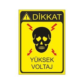 Este Uyarı Levhaları Dikkat Yüksek Voltaj 25x35 cm Uyarı Levhası