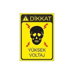 Este Uyarı Levhaları Dikkat Yüksek Voltaj 25x35 cm Uyarı Levhası
