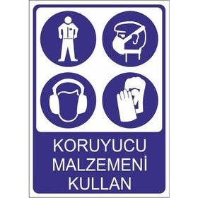 Este Uyarı Levhaları Koruyucu Malzemeni Kullan 25x35 cm Uyarı Levhası