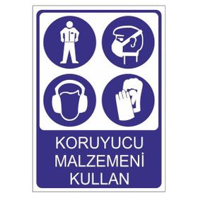 Este Uyarı Levhaları Koruyucu Malzemeni Kullan 25x35 cm Uyarı Levhası