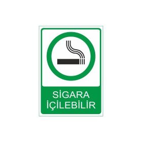 Este Uyarı Levhaları Sigara İçilebilir 25x35 cm Uyarı Levhası
