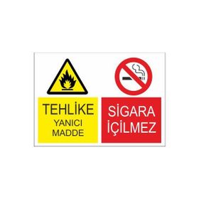 Este Uyarı Levhaları Tehlike Yanıcı Madde Sigara İçilmez 25x35 cm Uyarı Levhası